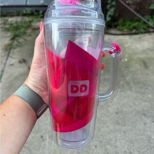 Pink Tumbler with Straw